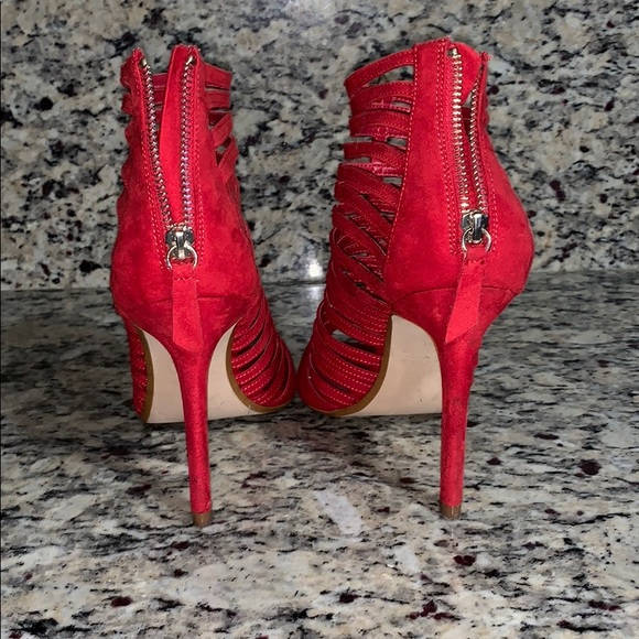 Zara Red open toe booties - Picture 3 of 4
